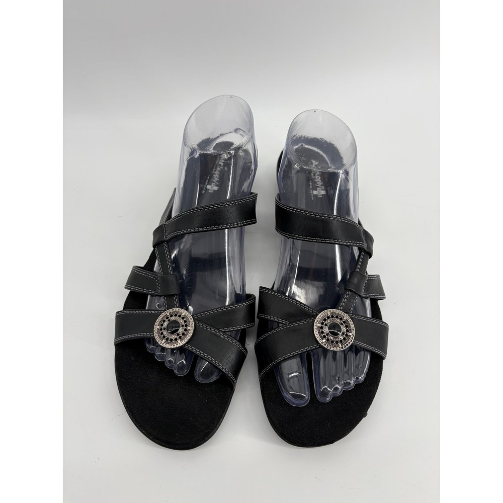 Air Supply Plus, "Mandy", Comfort System Sandals, Black, Women's Size 11